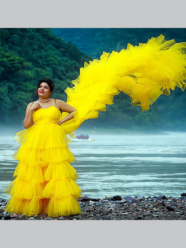 Yellow Designer Gown | DesignDuality Women Collection