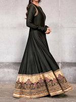 Black Silk Elegance: Zardosi & Thread Work