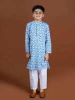 Blue Handblock Kurta Set