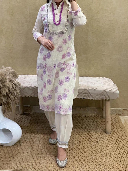 Kurta Paired With Matching Afghani Pant