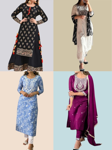 Stylish Combo of 4 Women's Traditional Wear