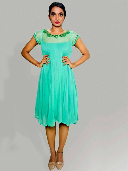 Green Mid Length Gown