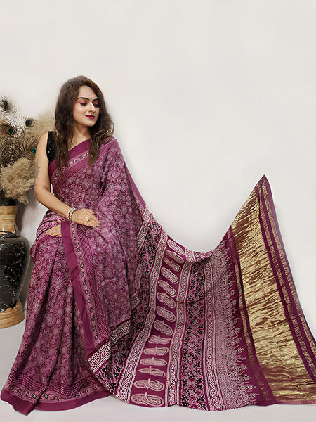 Kalamkari Print Pure Modal Silk Saree