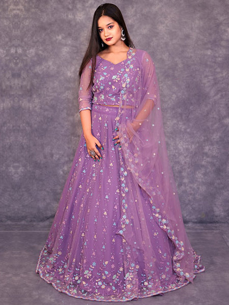 Regal Elegance: Purple Lehenga Choli