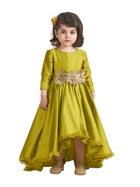 Green Dress with Flower