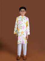 Yellow Floral Print Kurta Set